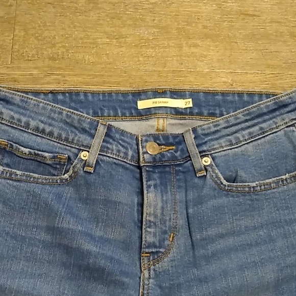 Levi's 711 Silver Stud Ankle Skinny Jeans 27 - Picture 5 of 8